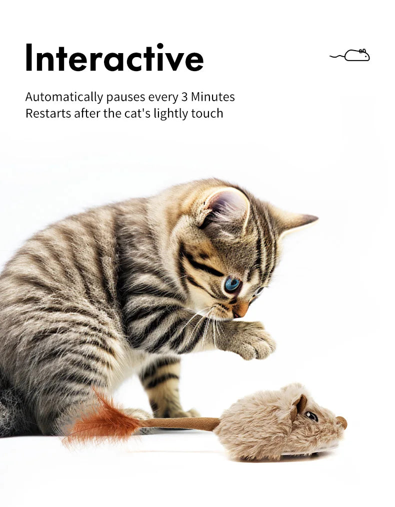 Rechargeable Moving Mouse Cat Toy – Interactive Sound & Motion for Kittens - Cutier Store