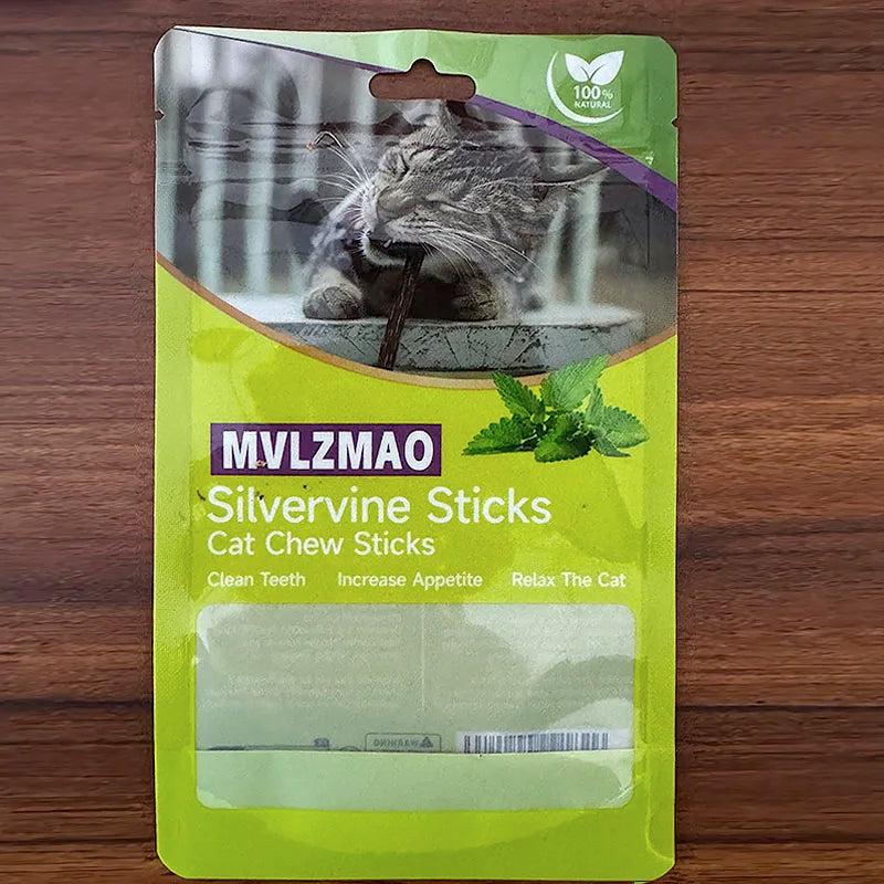 Natural Silvervine Catnip Chew Sticks – Healthy Dental Treat for Cats - Cutier Store