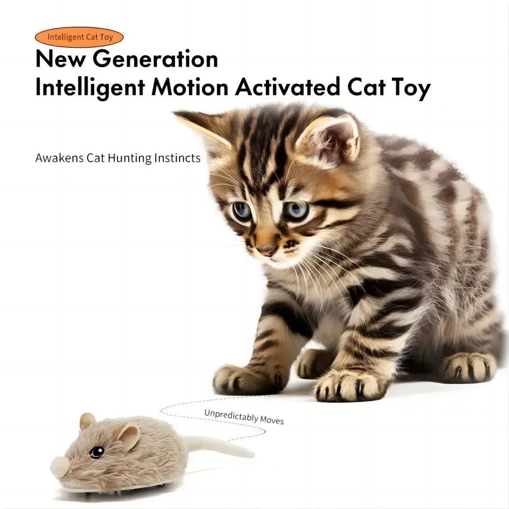 Rechargeable Moving Mouse Cat Toy – Interactive Sound & Motion for Kittens - Cutier Store