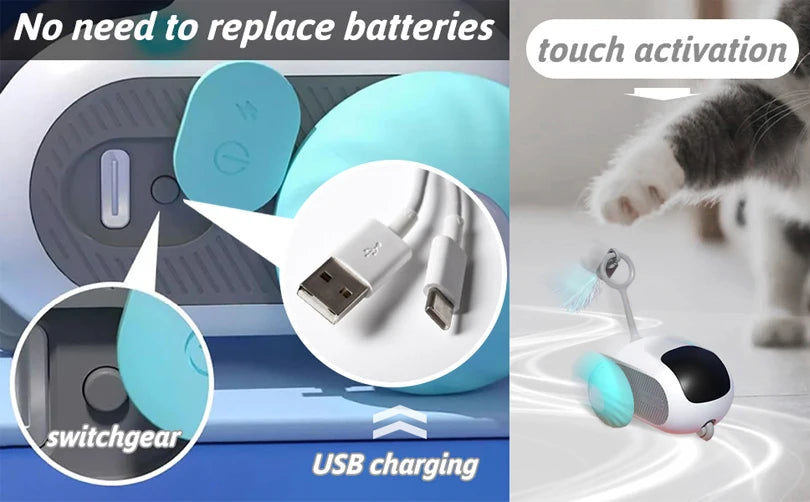 Smart Gravity Cat Toy Car – Interactive Automatic Moving Mouse - Cutier Store