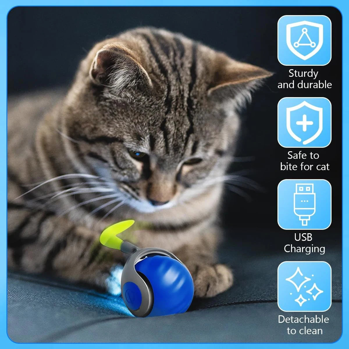 Smart Speedy Tail 2.0 – Automatic Motion Toy Ball for Cats & Dogs - Cutier Store
