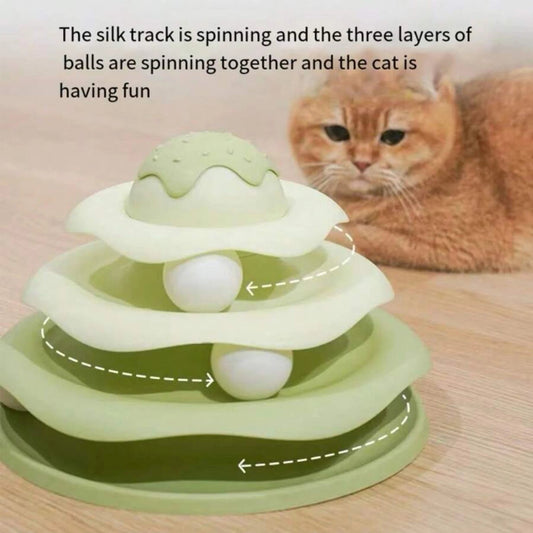 Cat Track Toy – Spinning Tower Ball Roller for Endless Fun - Cutier Store