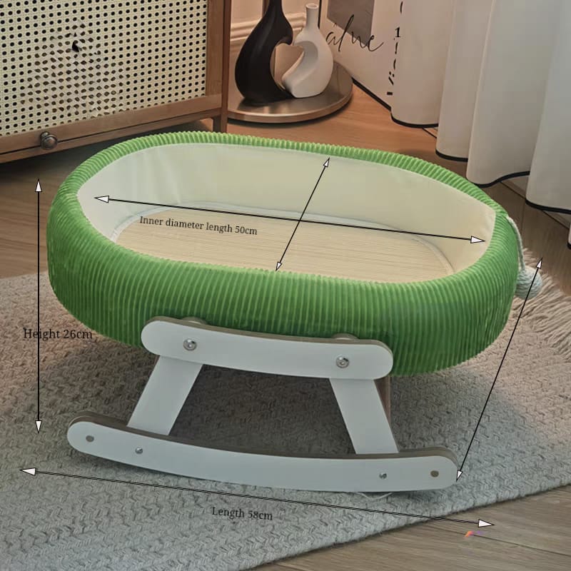 Luxury Bamboo Rocking Cat Bed Sofa – Cool Mat for Ultimate Comfort