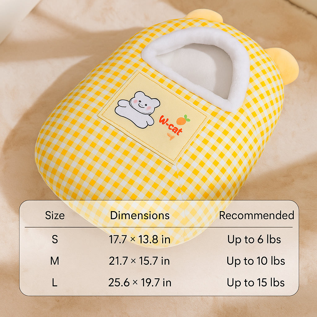 Cozy Winter Cat Sleeping Bag Bed | Plush Enclosed Nest for Indoor Cats