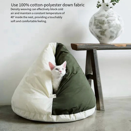 Cozy Cat Sleeping Bag Bed | Waterproof Enclosed Nest for All-Season Comfort