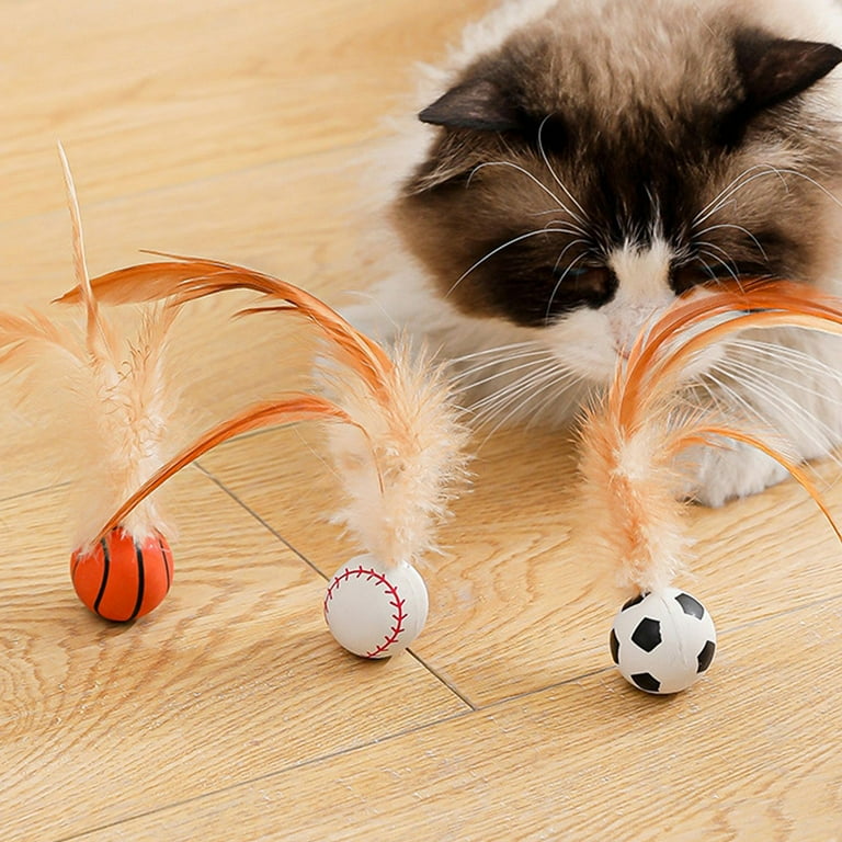 Cat bouncy feather elastic interactive ball - Cutier Store
