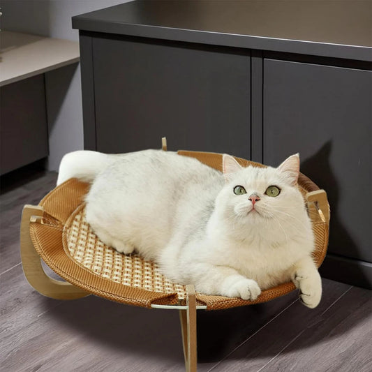 Cat Beds, Wooden Base Cat Bed, Rattan Cat Bed - Cutier Store