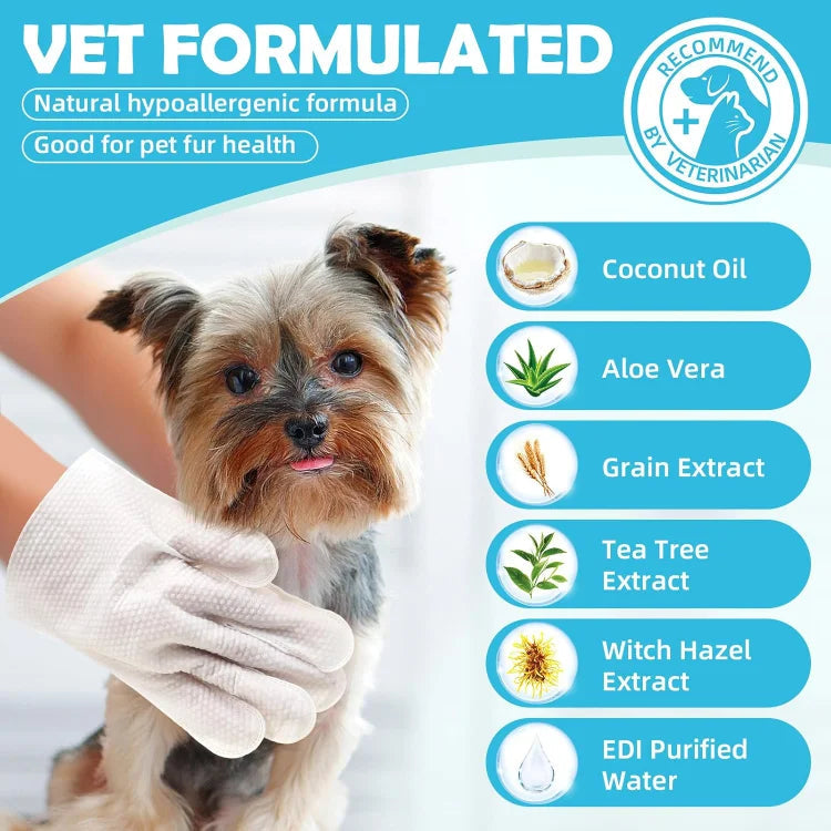Pet Grooming Glove Wipes for Dogs & Cats 6PCS - Cutier Store