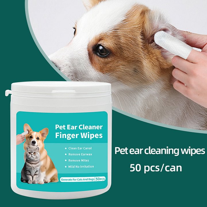 Ear Wipes Finger for Dogs & Cats Comfy Finger Design | 50 Count Pack - Cutier Store