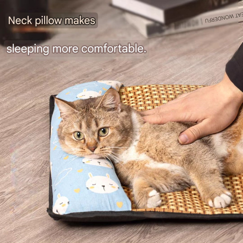 Pet Cooling Mat Dog Self Cooling Mat Pet Non-Slip Blanket Rattan Weaving Mat - Cutier Store