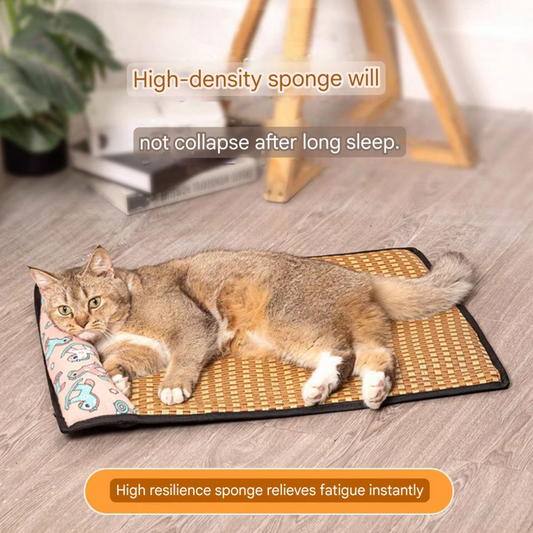 Pet Cooling Mat Dog Self Cooling Mat Pet Non-Slip Blanket Rattan Weaving Mat - Cutier Store