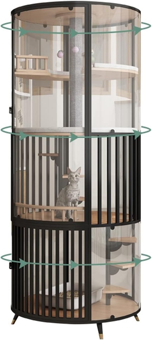 Luxury Cat Tree Tower Capsule House – Multi-Level Cat Condo with Transparent Design (80x187.3 cm)