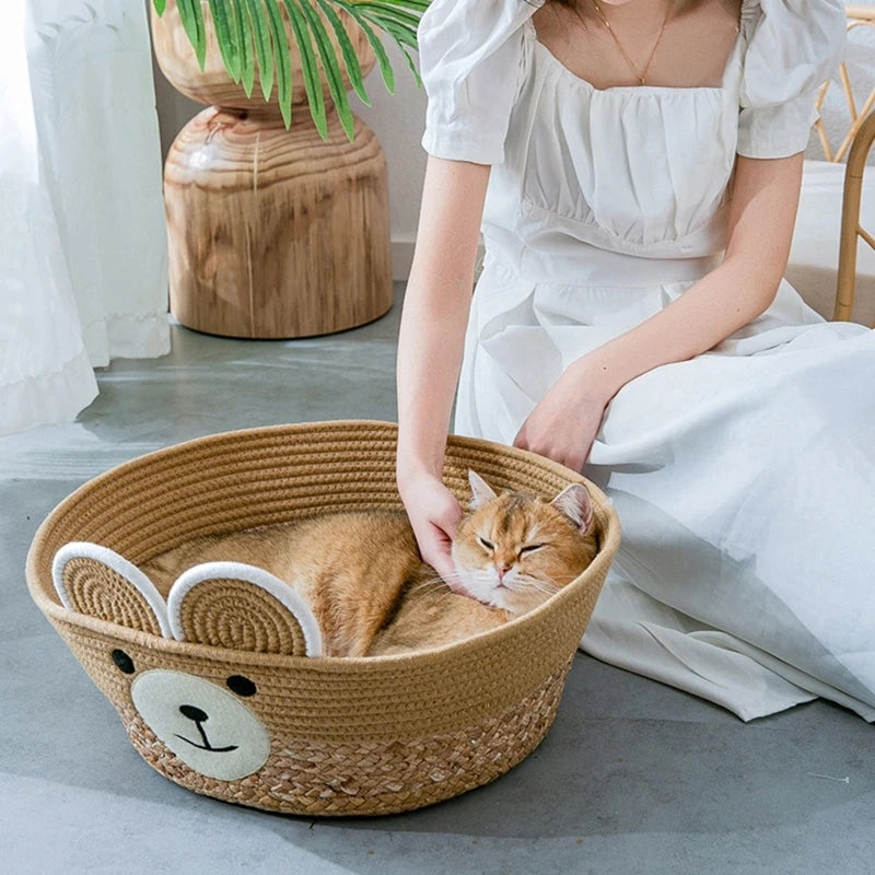 Cat Woven Basket Cooling Nest - Cutier Store