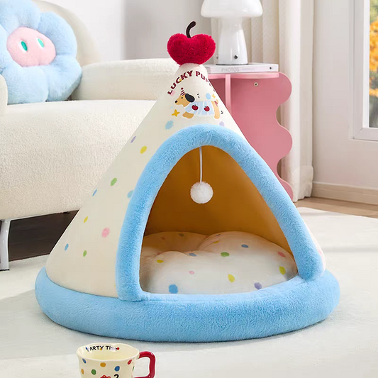 Cute winter pet tent house
