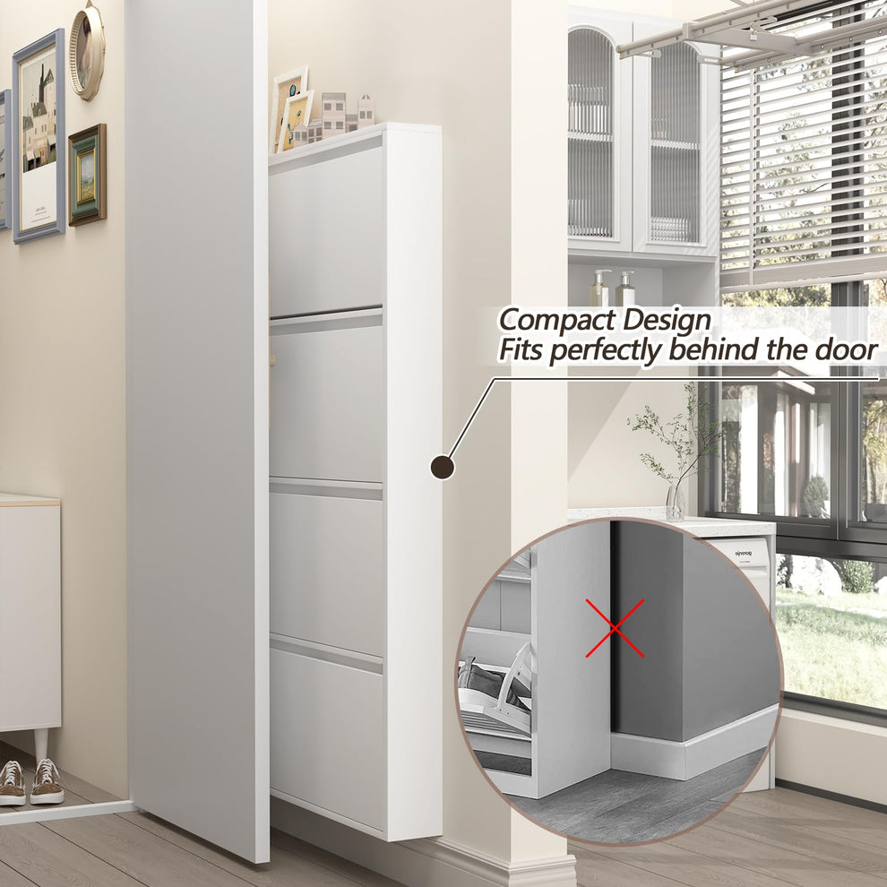 Folding Shoe Storage Rack Space Saving Modern Shoe Cabinet