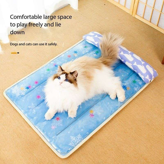 Dual-Sided Pet Cooling Bed – Cold Water Mat & Summer Rattan Pad - Cutier Store