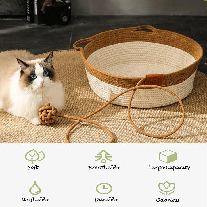 Handwoven Cotton Rope Cat Bed - Cutier Store