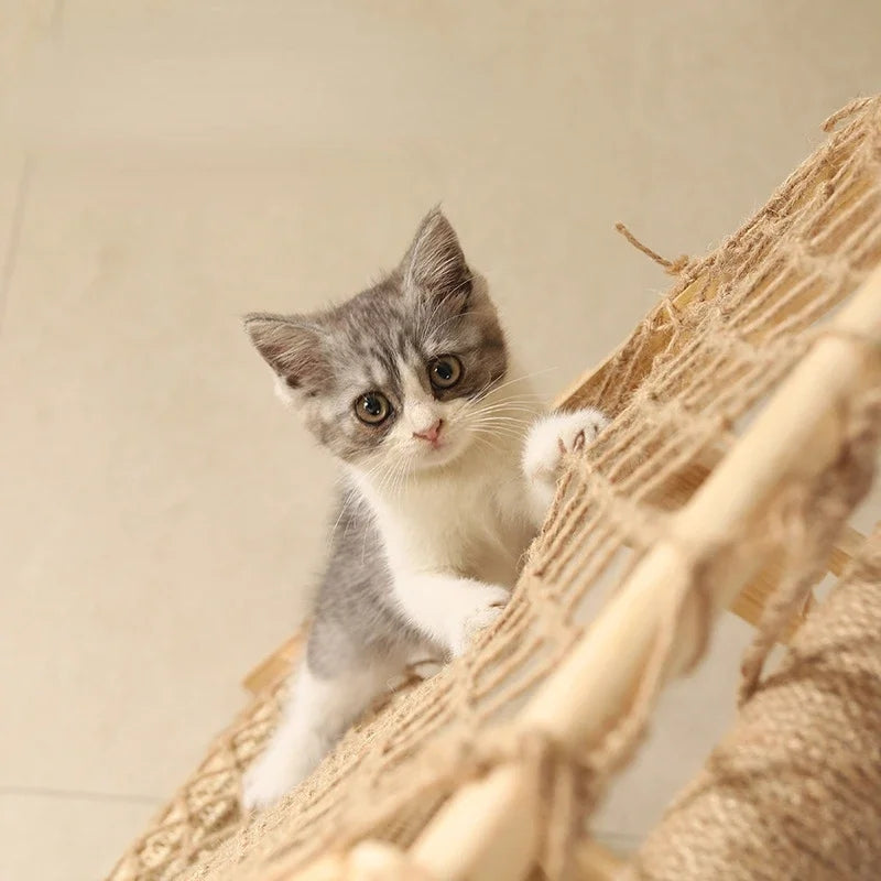 New Large Size Pet Climbing Net Cat Climbing Frame Wooden Cat Nest - Cutier Store