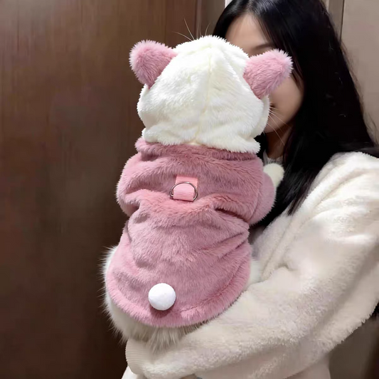 Cozy Winter Pet Hoodie – Thick Fleece Warm Outfit for Cats & Dogs