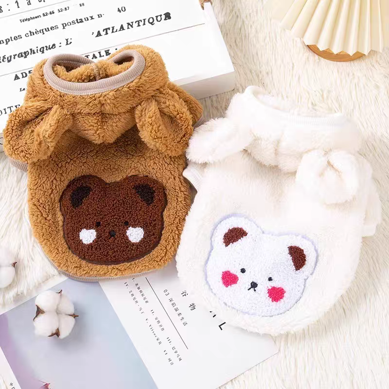 Cozy Winter Pet Hoodie – Thick Fleece Warm Outfit for Cats & Dogs