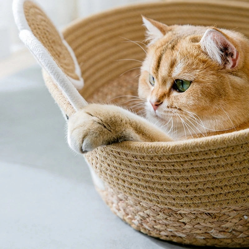 Cat Woven Basket Cooling Nest - Cutier Store