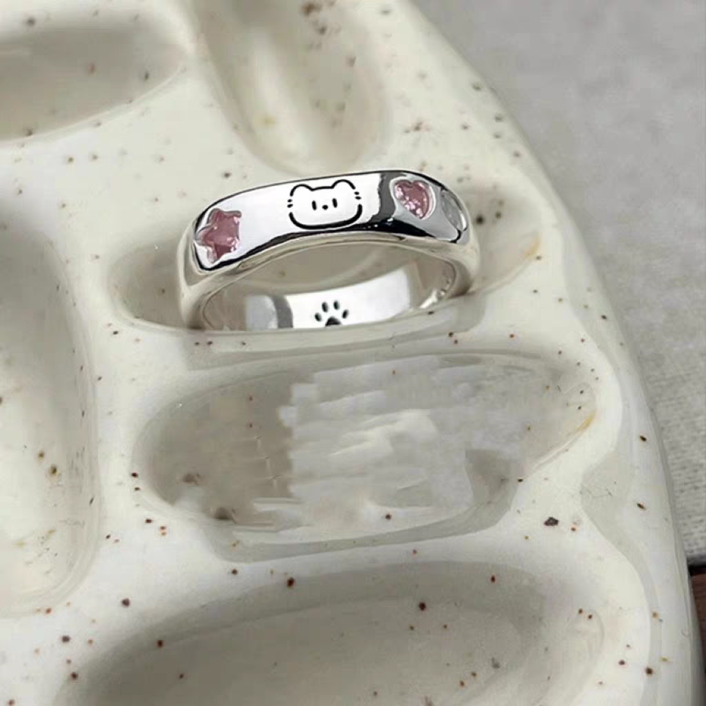 Cute Kitty and puppy Couple Mom gifts rings (2 Pcs) - Cutier Store