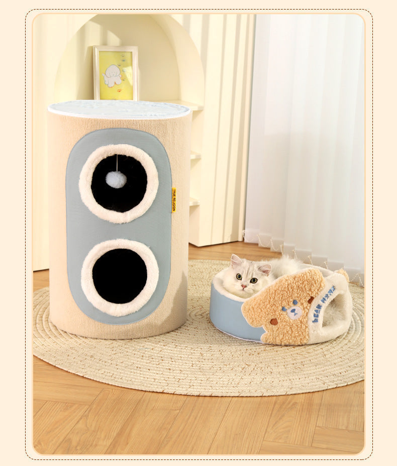 2 Story Cat Barrel Pet Soft Fabric House - Cutier Store