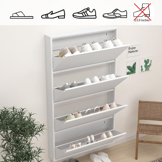 Folding Shoe Storage Rack Space Saving Modern Shoe Cabinet