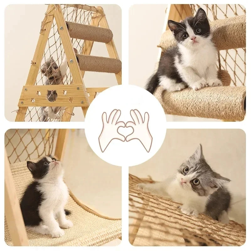 New Large Size Pet Climbing Net Cat Climbing Frame Wooden Cat Nest - Cutier Store