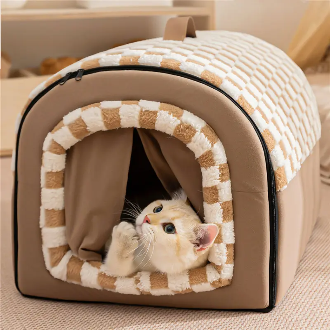 Winter warm Cat dog Cozy bed Cave house