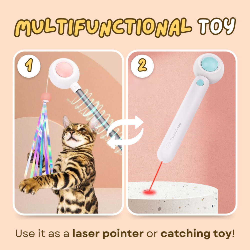 Multifunctional Cat laser Feather Stick Toy (2 in 1) - Cutier Store