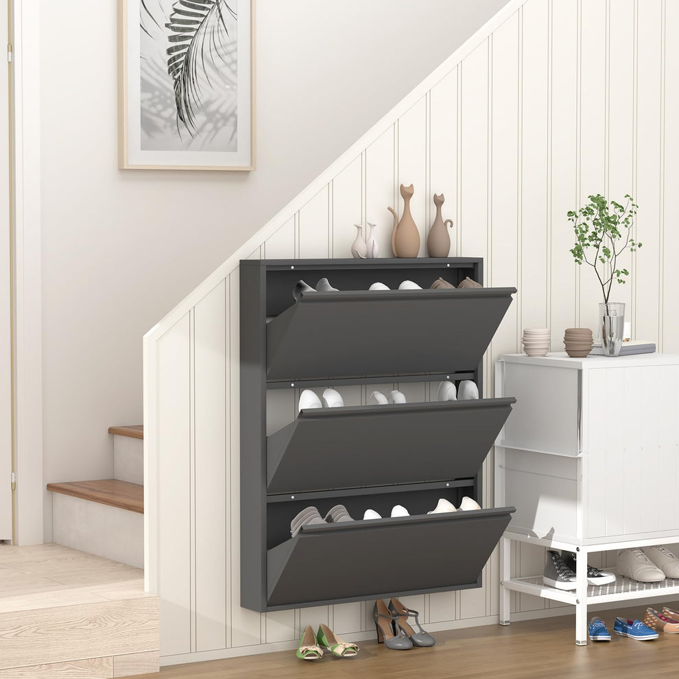 Folding Shoe Storage Rack Space Saving Modern Shoe Cabinet