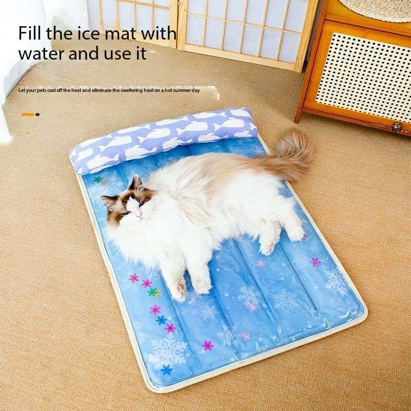 Dual-Sided Pet Cooling Bed – Cold Water Mat & Summer Rattan Pad - Cutier Store