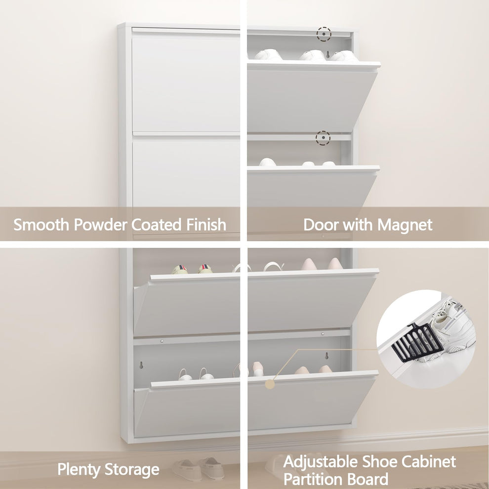 Folding Shoe Storage Rack Space Saving Modern Shoe Cabinet