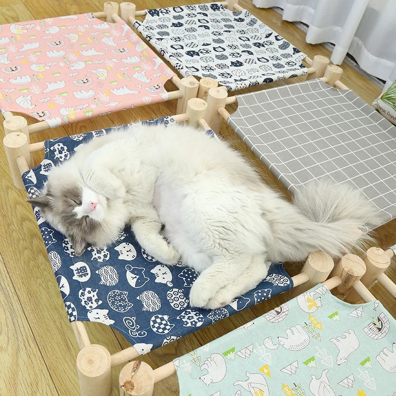 Wooden Cat Camp Bed for summer - Cutier Store