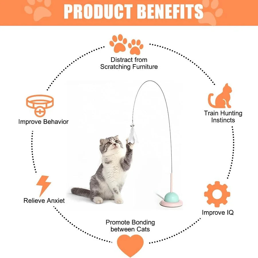 Cat suction feather stick Toy 😻 - Cutier Store