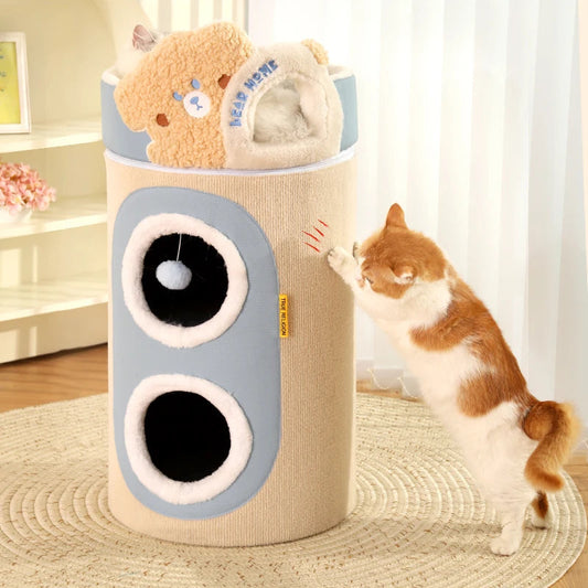 2 Story Cat Barrel Pet Soft Fabric House - Cutier Store