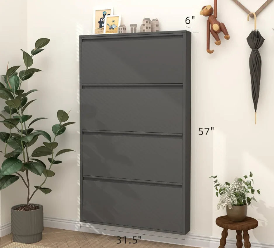 Folding Shoe Storage Rack Space Saving Modern Shoe Cabinet