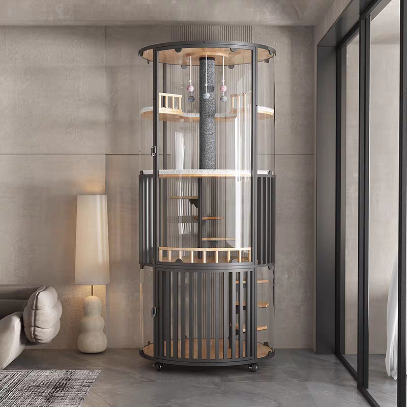 Luxury Glass Cat Villa | 360° MiaoZan Cat House for Modern Homes