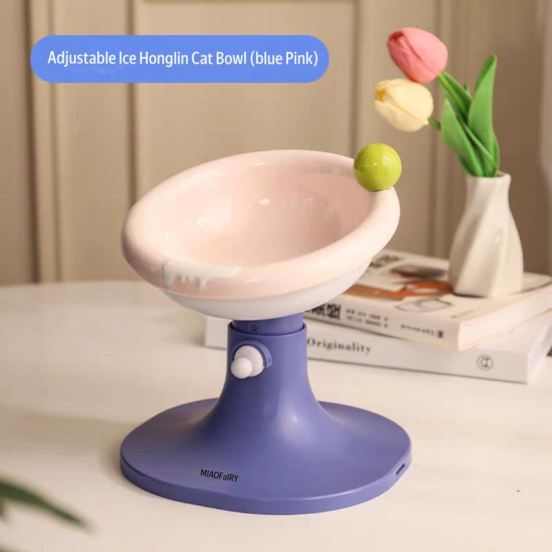 Adjustable Pet cute bouquet style Cat anti spill Bowl - Cutier Store