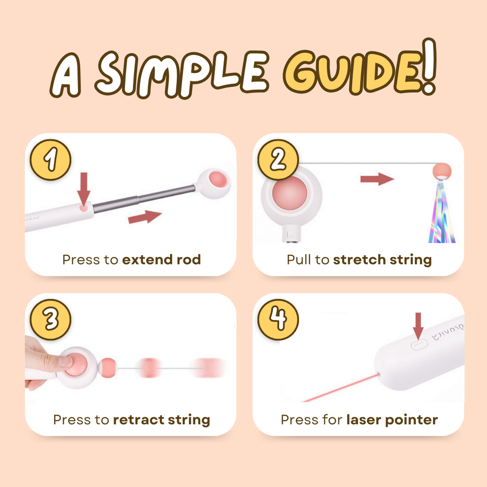 Multifunctional Cat laser Feather Stick Toy (2 in 1) - Cutier Store