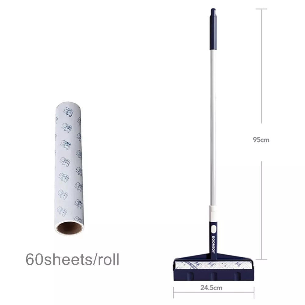 Long Handle Sticky Lint Roller Floor Carpet Clothes Pet Hair Remover - Cutier Store