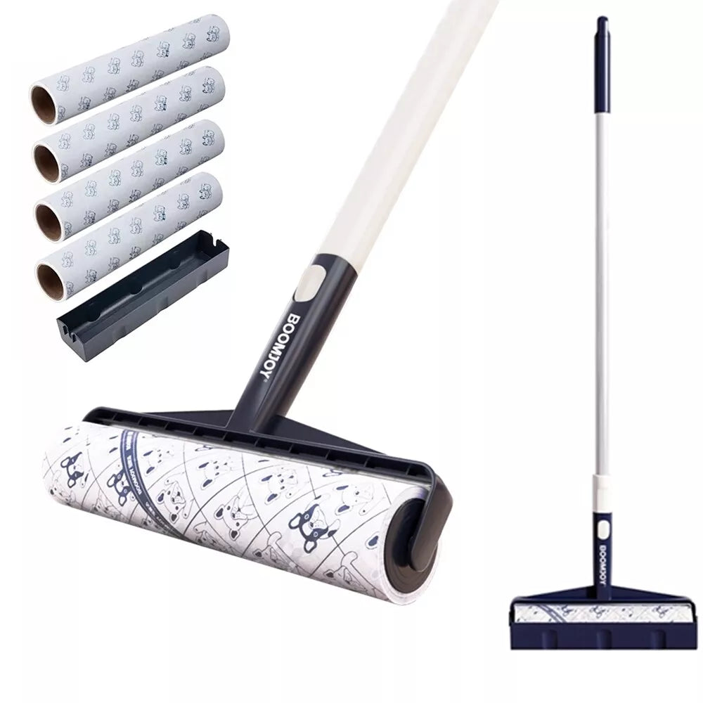 Long Handle Sticky Lint Roller Floor Carpet Clothes Pet Hair Remover - Cutier Store