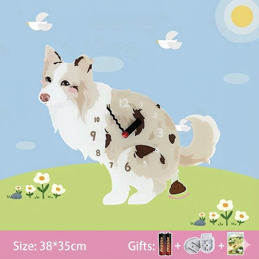 Whimsical Popping Puppy Wall Clock - 3D Cute Home Decor