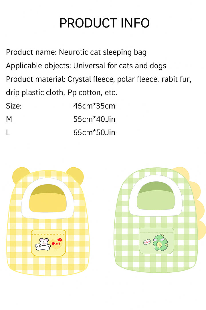 Cozy Winter Cat Sleeping Bag Bed | Plush Enclosed Nest for Indoor Cats