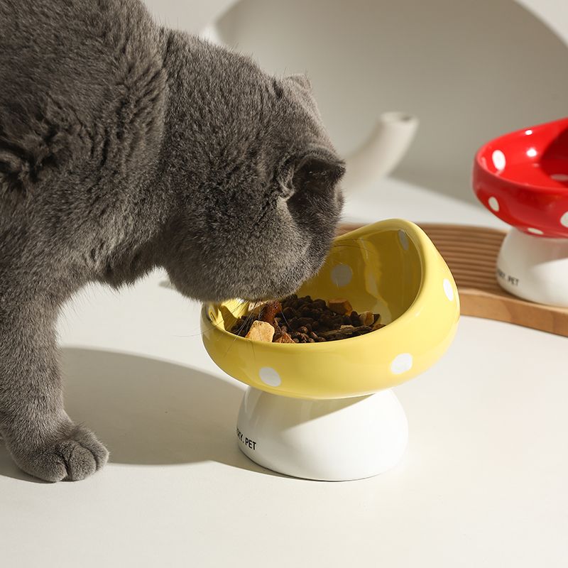 Mushroom Cat bowl ceramic large