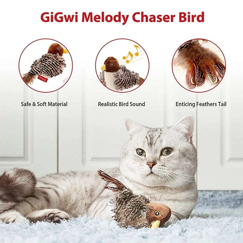 Mouse Sounding Bird Teasing Cat Toy