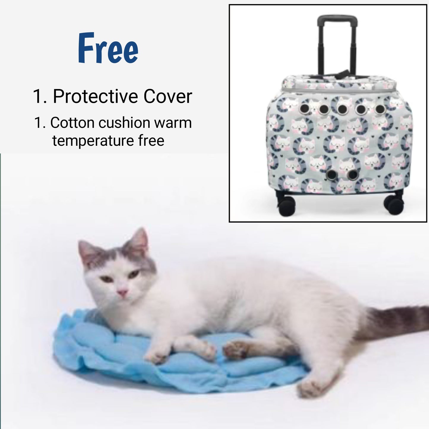 CutierStore® Transparent Pet Travel Trolley