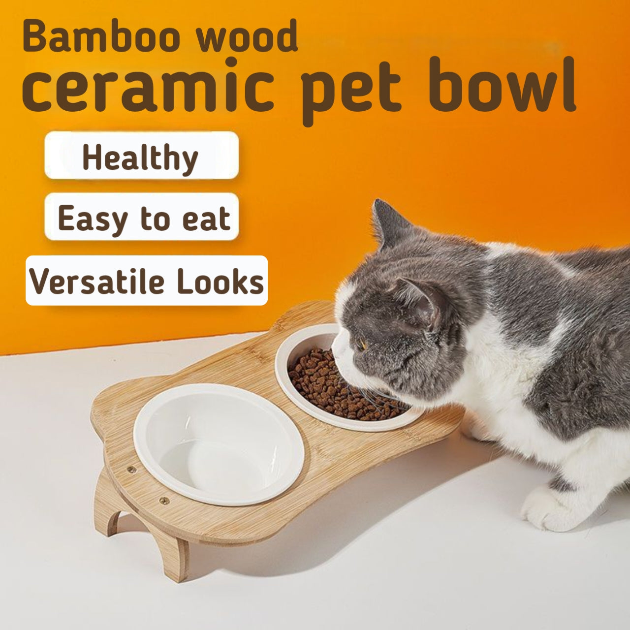 Bamboo Wood Pet Food Bowl