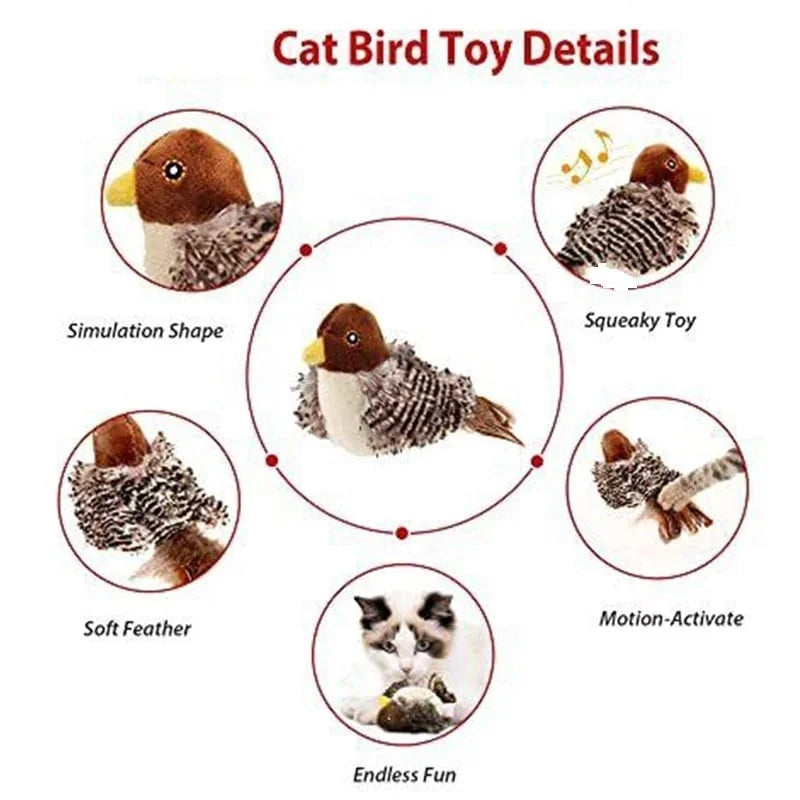 Mouse Sounding Bird Teasing Cat Toy